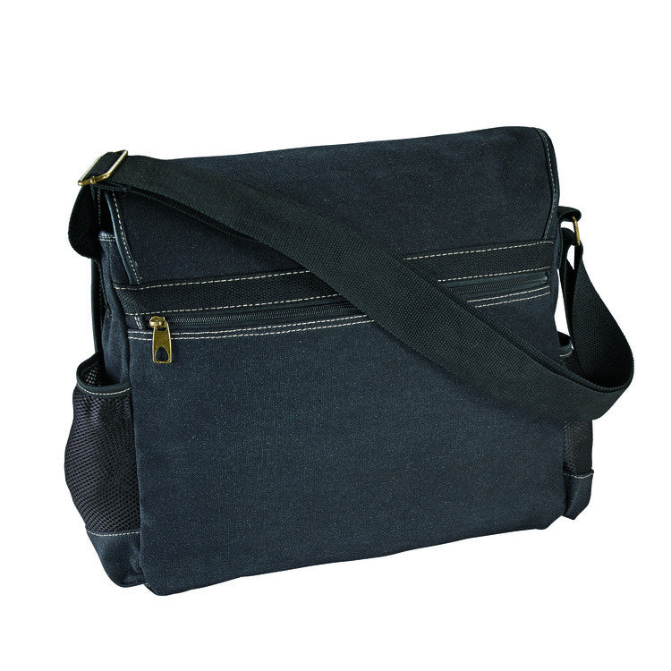 R&R Collections Washed Canvas Messenger Bag